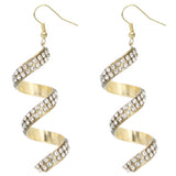 Gold Spiral Twist Gemstone Earrings