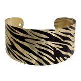 Gold Zebra Print Metal Cuff Bracelet