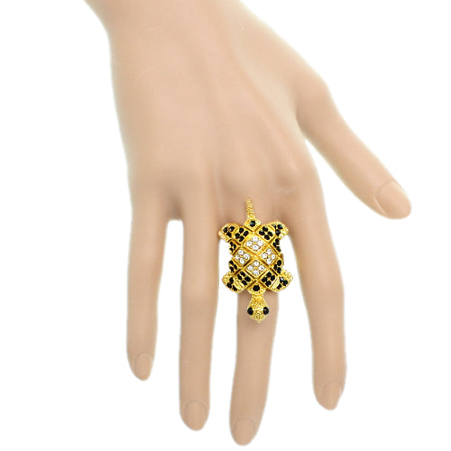 Gold Turtle Crawling Adjustable Ring