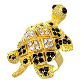 Gold Turtle Crawling Adjustable Ring