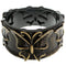 Gold Black Butterfly Brushed Hinged Bracelet