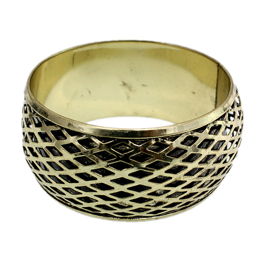 Gold Cutout Caged Bangle Bracelet