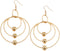Gold Beaded Triple Hoop Earrings