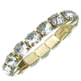 Gold Clear Rhinestone Stretch Mini Ring