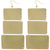 Gold Hammered Lightweight Dangle Link Earrings