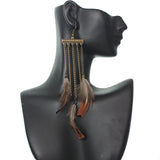 Gold Chain Feather Earrings