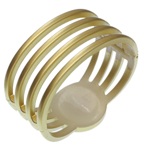 Green Zebra Gemstone Hinged Bracelet