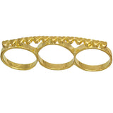 Gold Triple Love Heart Midi Knuckle Ring