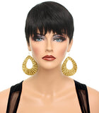 Gold Glitter Fabric Teardrop Earrings