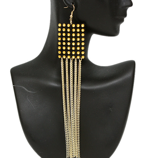 Gold Long Mesh Earrings