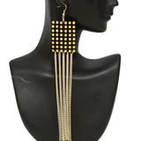Gold Long Mesh Earrings