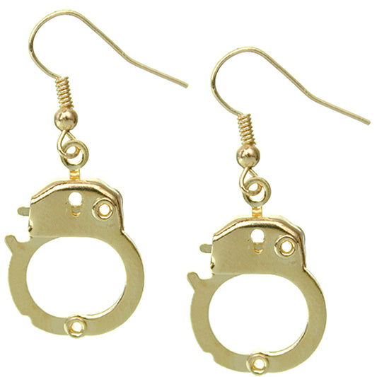 Get shackle in gold handcuff earrings