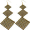Gold Long Triple Mesh Dangle Earrings
