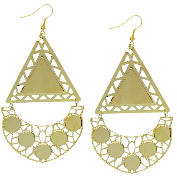 Pink Triangular Dangle Earrings