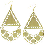 Orange Green Triangular Dangle Earrings