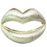 Gold Sexy Large Lips Hinged Bracelet