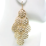 Gold Woven Teardrop Dangle Earrings