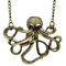 Antique Gold Octopus Tentacle Charm Necklace