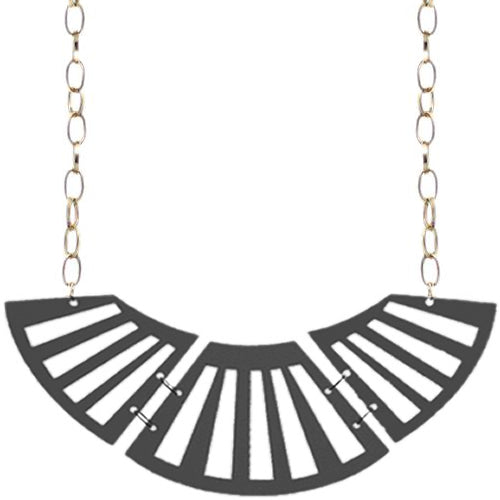 Gray Two Sided Mirrored Chain Necklace