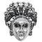 Gray Beaded Rhinestone Female Face Adjustable Ring