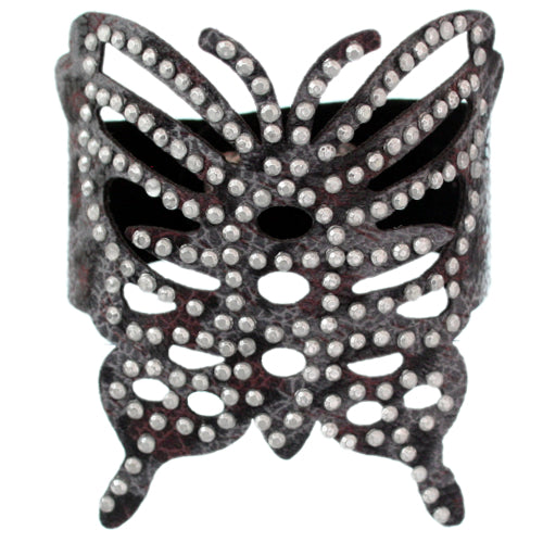 Gray Cheetah Butterfly Snap Bracelet
