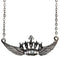 Silver Crown Double Wing Chain Necklace