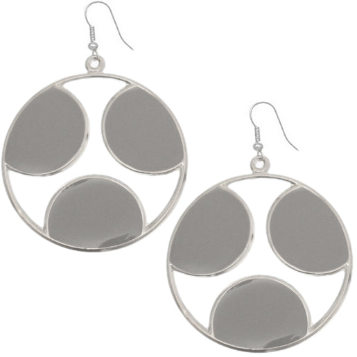 Gray Cutout Polka Dot Dangle Earrings