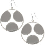 Gray Cutout Polka Dot Dangle Earrings