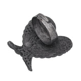 Blue Beaded Double Wing Adjustable Ring