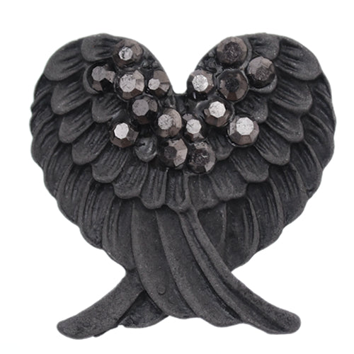 Gray Beaded Double Wing Adjustable Ring