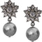 Gray Elegant Faux Pearl Gemstone Earrings