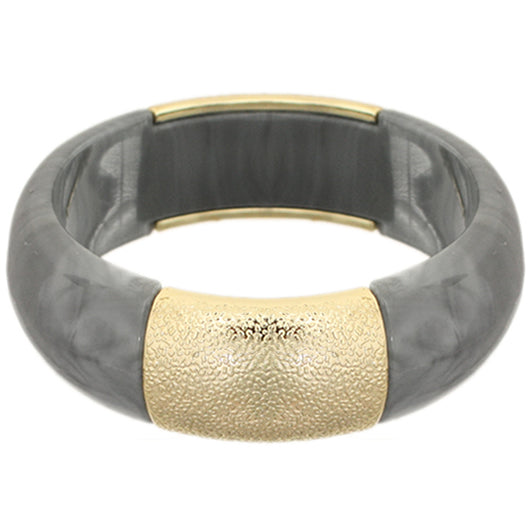 Gray Frosted Resin Bangle Bracelet