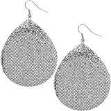 Gray Glitter Teardrop Earrings