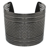 Gray Hammered Metal Cut Bracelet