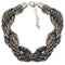 Gray Twist Intertwined Sequin Beaded Bracelet