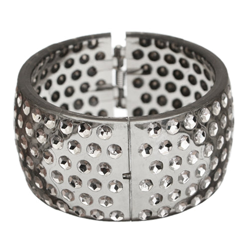 Gray Six Row Hinged Bracelet