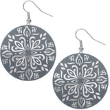 Gray Thin Stencil Design Earrings