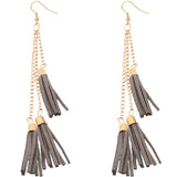 Gray Tassel Earrings