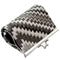 Gray Faux Leather Chevron Kisslock Coin Purse