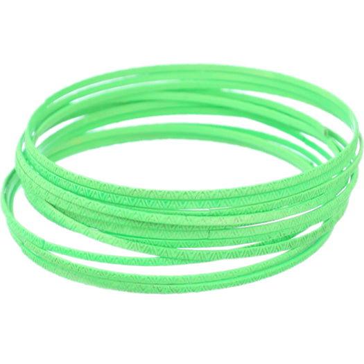 Green 11-Piece Thin Stacked Bracelets