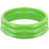 Green 3-Piece Flat Design Stacked Bracelets
