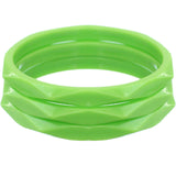 Green 3-Piece Flat Design Stacked Bracelets