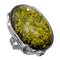 Green Large Circular Stone Adjustable Ring