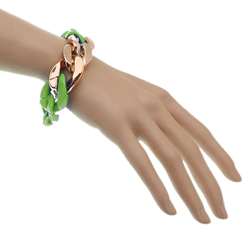 Green Acrylic Chain Link Bracelet