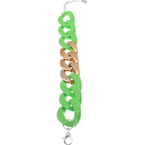 Green Acrylic Chain Link Bracelet