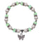 Green Butterfly Charm Bead Stretch Bracelet