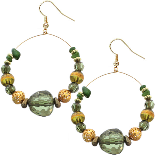 Green Bead Earrings