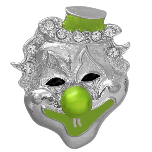 Green Bead Rhinestone Clown Adjustable Ring