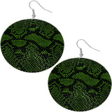 Green Animal Print Earrings