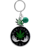Black Leaf Weed Marijuana Keychain